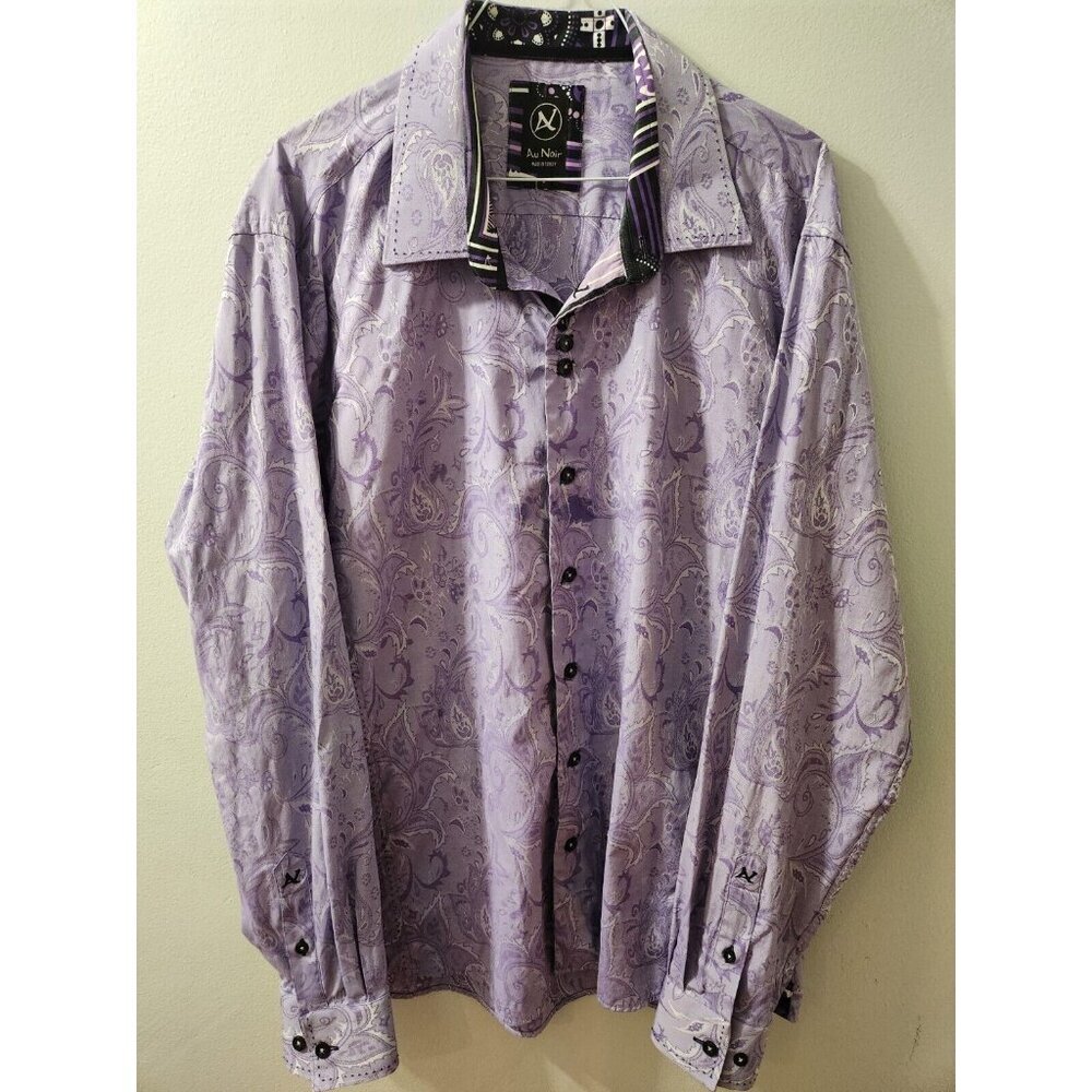 Au Noir Dress Shirt Long Sleeve Floral Pattern Size 6